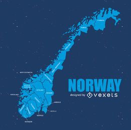 Country Map Norway Europe World